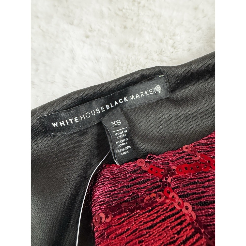 New White House Black Market WHBM Party Red Sequin Embroidered Camisole Size XS - Picture 7 of 10